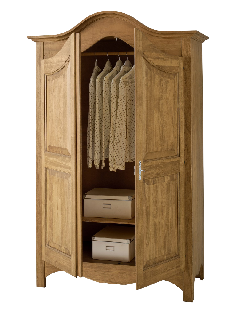 Armadio 2 ante curvo con base sagomata aperto